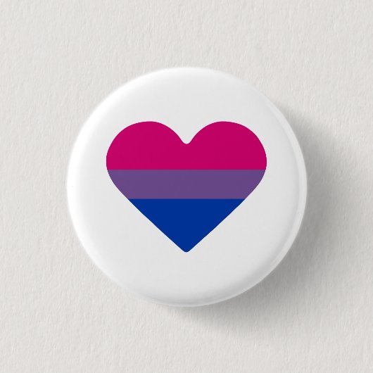 Bisexual Pride Flag Herz Button (Vorderseite)