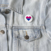 Bisexual Pride Flag Herz Button (Beispiel)