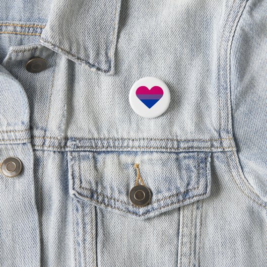 Bisexual Pride Flag Herz Button (Beispiel)