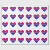 Bisexual Pride Flag Herz Geschenkpapier (Flach)