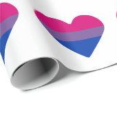 Bisexual Pride Flag Herz Geschenkpapier (Rolleneckpunkt)