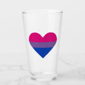 Bisexual Pride Flag Herz Glas (Vorderseite)
