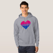 Bisexual Pride Flag Herz Hoodie (Vorne ganz)