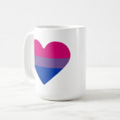 Bisexual Pride Flag Herz Kaffeetasse (Vorderseite Links)
