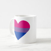 Bisexual Pride Flag Herz Kaffeetasse (Vorderseite Links)
