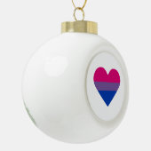 Bisexual Pride Flag Herz Keramik Kugel-Ornament (Links)