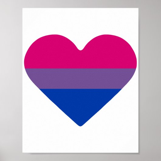 Bisexual Pride Flag Herz Poster (Vorne)