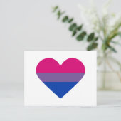 Bisexual Pride Flag Herz Postkarte (Stehend Vorderseite)