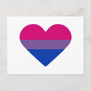 Bisexual Pride Flag Herz Postkarte