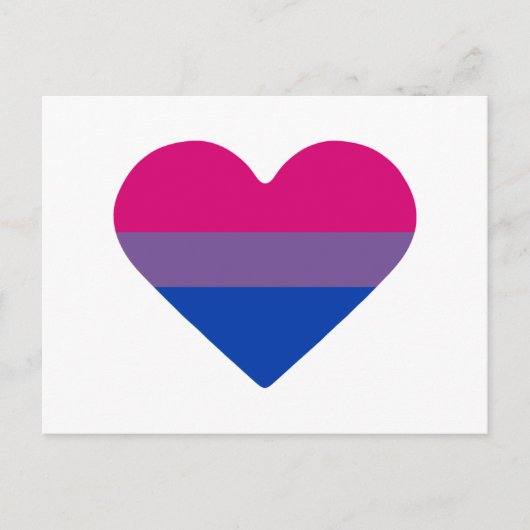 Bisexual Pride Flag Herz Postkarte (Vorderseite)