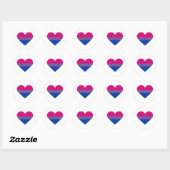 Bisexual Pride Flag Herz Runder Aufkleber (Blatt)