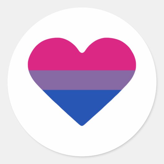 Bisexual Pride Flag Herz Runder Aufkleber (Vorderseite)