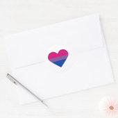 Bisexual Pride Flag Herz Runder Aufkleber (Umschlag)