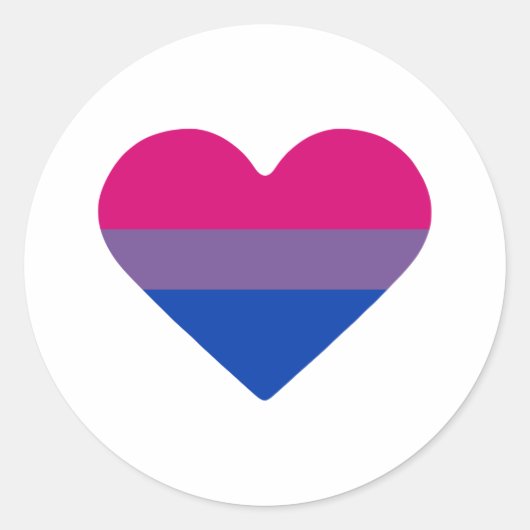 Bisexual Pride Flag Herz Runder Aufkleber (Vorderseite)