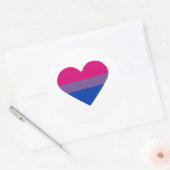 Bisexual Pride Flag Herz Runder Aufkleber (Umschlag)