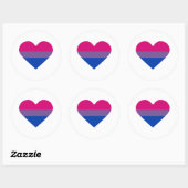 Bisexual Pride Flag Herz Runder Aufkleber (Blatt)