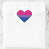 Bisexual Pride Flag Herz Runder Aufkleber (Tasche)