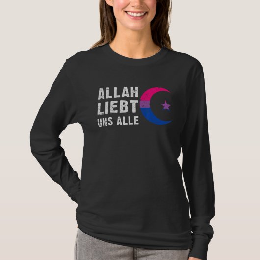 Bisexual Pride Flag Hilal Halbmond Islam 1 T-Shirt (Vorderseite)