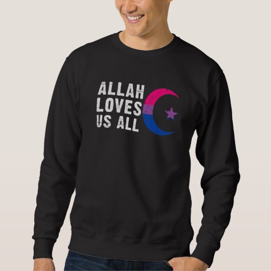Bisexual Pride Flag Hilal Halbmond Islam Sweatshirt (Vorderseite)