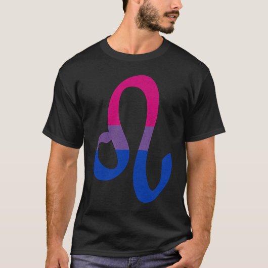 Bisexual Pride Flag Leo Zodiac Sign T-Shirt (Vorderseite)