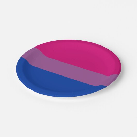 Bisexual Pride Flag Pappteller (Schrägansicht)