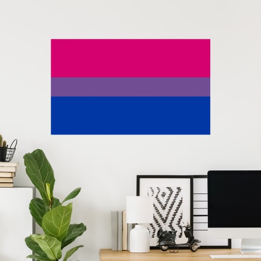 Bisexual Pride Flag Poster (Heimbüro)
