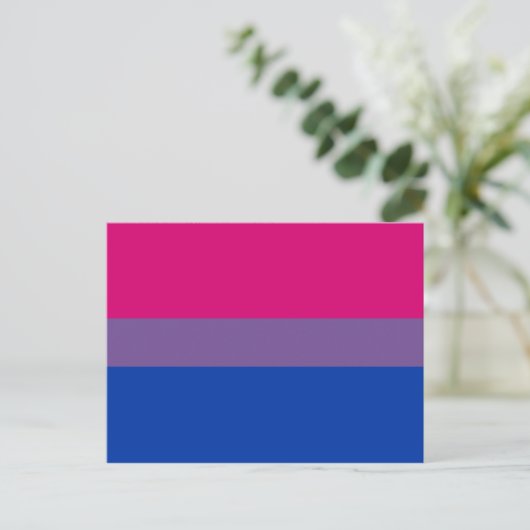 Bisexual Pride Flag Postkarte (Stehend Vorderseite)