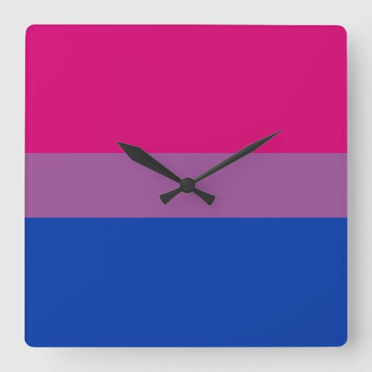 Bisexual Pride Flag Quadratische Wanduhr (Vorderseite)