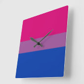 Bisexual Pride Flag Quadratische Wanduhr (Winkel)