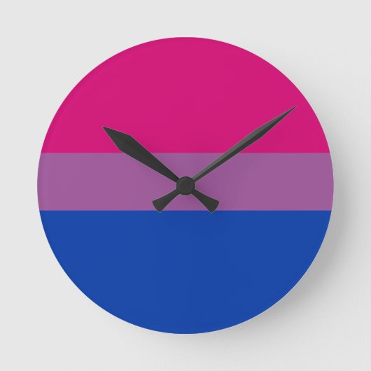 Bisexual Pride Flag Runde Wanduhr (Vorderseite)
