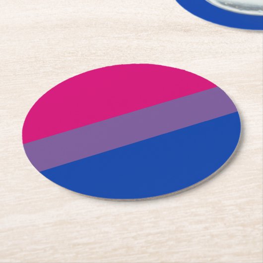 Bisexual Pride Flag Runder Pappuntersetzer (Angewinkelt)