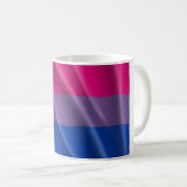 BISEXUAL PRIDE FLAG WAVY DESIGN KAFFEETASSE (VorderseiteRechts)