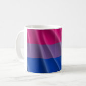 BISEXUAL PRIDE FLAG WAVY DESIGN KAFFEETASSE (Vorderseite Links)