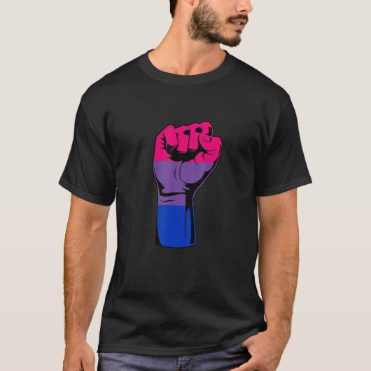 Bisexual Pride Handfist Bisexual Flag LGBTQ Pride T-Shirt (Vorderseite)