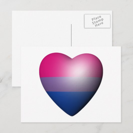 BISEXUAL PRIDE HEART —.pnng Postkarte (Vorne/Hinten)