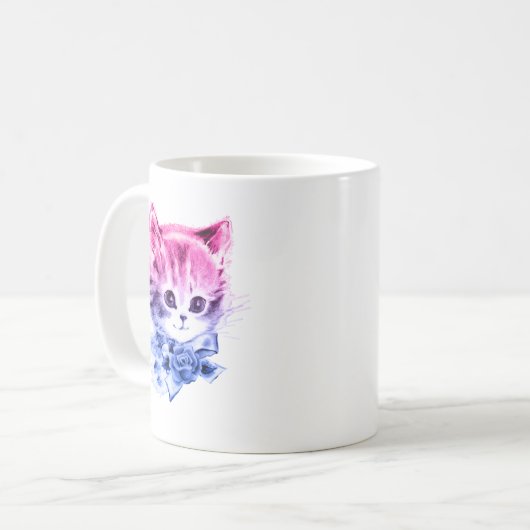 Bisexual Pride Kitty Kaffeetasse (Vorderseite Links)