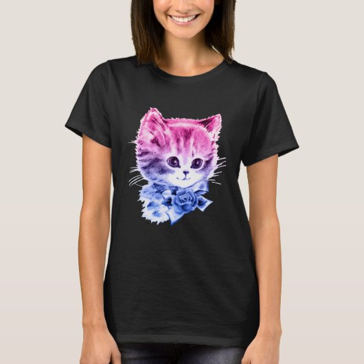 Bisexual Pride Kitty T-Shirt (Vorderseite)