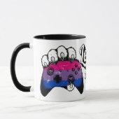 Bisexual Pride Level Up Tiger Paw Controller Mug Tasse (Links)