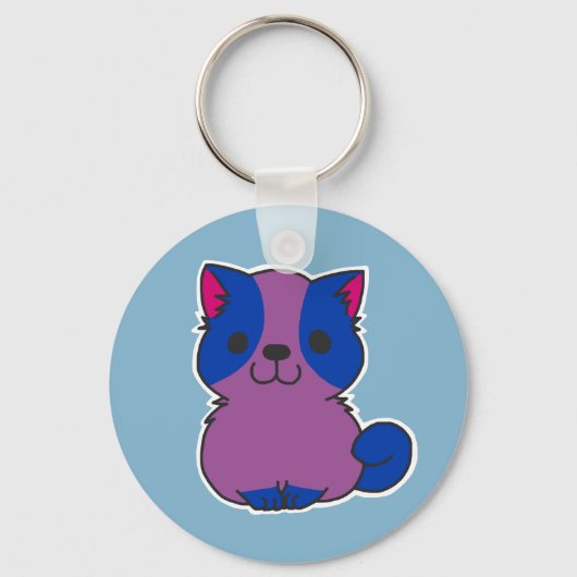 Bisexual Pride Pup Keychain Schlüsselanhänger (Vorderseite)