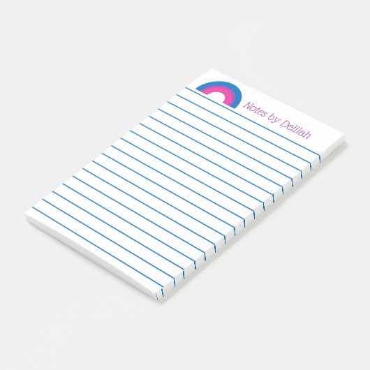 Bisexual Pride Rainbow Flag Lined Custom Post-it Klebezettel (angewinkelt)