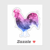 Bisexual Pride Rooster Aufkleber (Blatt)