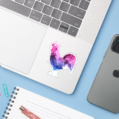 Bisexual Pride Rooster Aufkleber (Laptop mit iPhone)
