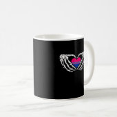 Bisexual Pride Skeleton Halloween Bi Goth Heart Cl Kaffeetasse (VorderseiteRechts)
