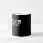 Bisexual Pride Skeleton Halloween Bi Goth Heart Cl Kaffeetasse (Vorderseite Links)