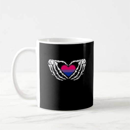 Bisexual Pride Skeleton Halloween Bi Goth Heart Cl Kaffeetasse (Links)