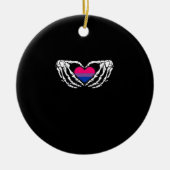 Bisexual Pride Skeleton Halloween Bi Goth Heart Cl Keramik Ornament (Vorne)