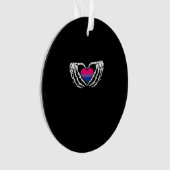 Bisexual Pride Skeleton Halloween Bi Goth Heart Cl Ornament (Vorderseite)