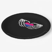 Bisexual Pride Skeleton Halloween Bi Goth Heart Cl Pappteller (Schrägansicht)