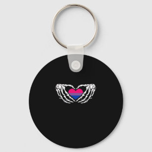 Bisexual Pride Skeleton Halloween Bi Goth Heart Cl Schlüsselanhänger