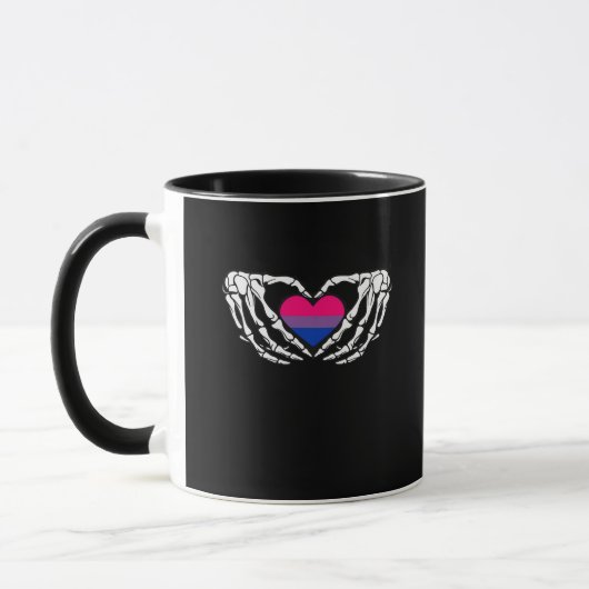 Bisexual Pride Skeleton Halloween Bi Goth Heart Cl Tasse (Links)